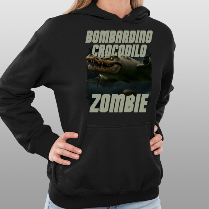 Bombardino Crocodilo zombie - krokodýl bombardér - Italian Brainrot - dámská mikina s potiskem
