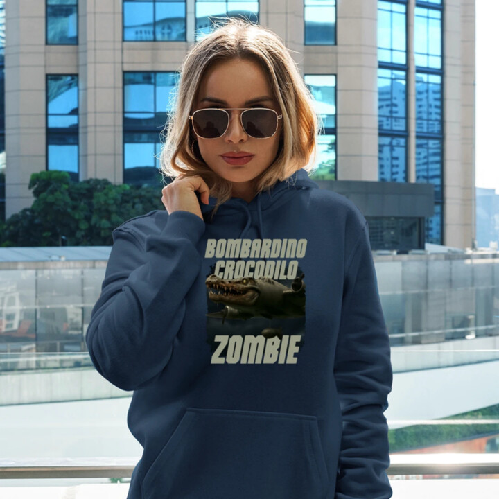 Bombardino Crocodilo zombie - krokodýl bombardér - Italian Brainrot - dámská mikina s potiskem
