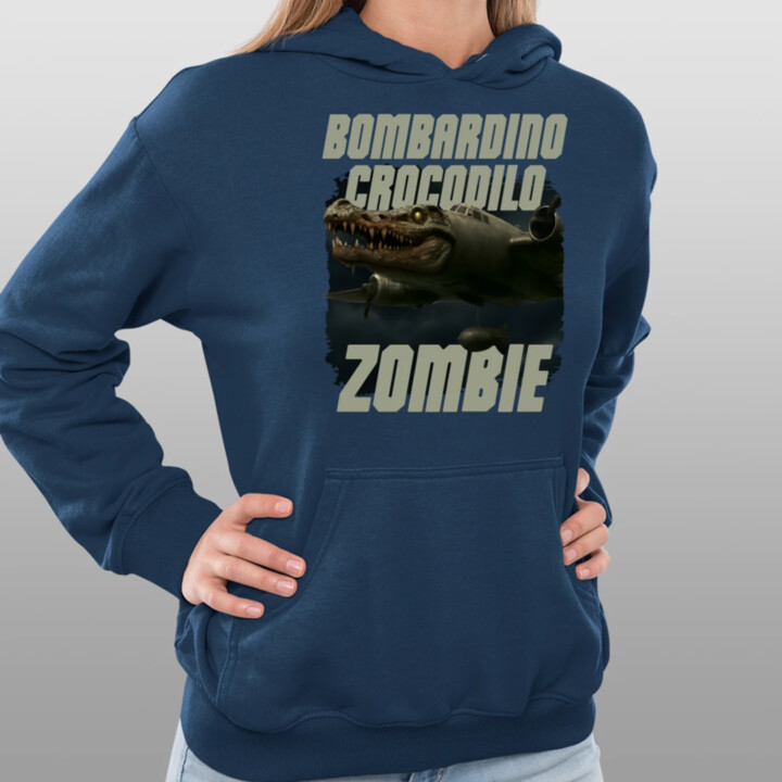 Bombardino Crocodilo zombie - krokodýl bombardér - Italian Brainrot - dámská mikina s potiskem
