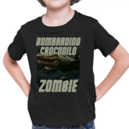 Bombardino Crocodilo zombie - krokodýl bombardér - Italian Brainrot - dětské tričko s potiskem