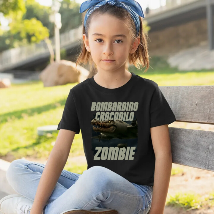 Bombardino Crocodilo zombie - krokodýl bombardér - Italian Brainrot - dětské tričko s potiskem