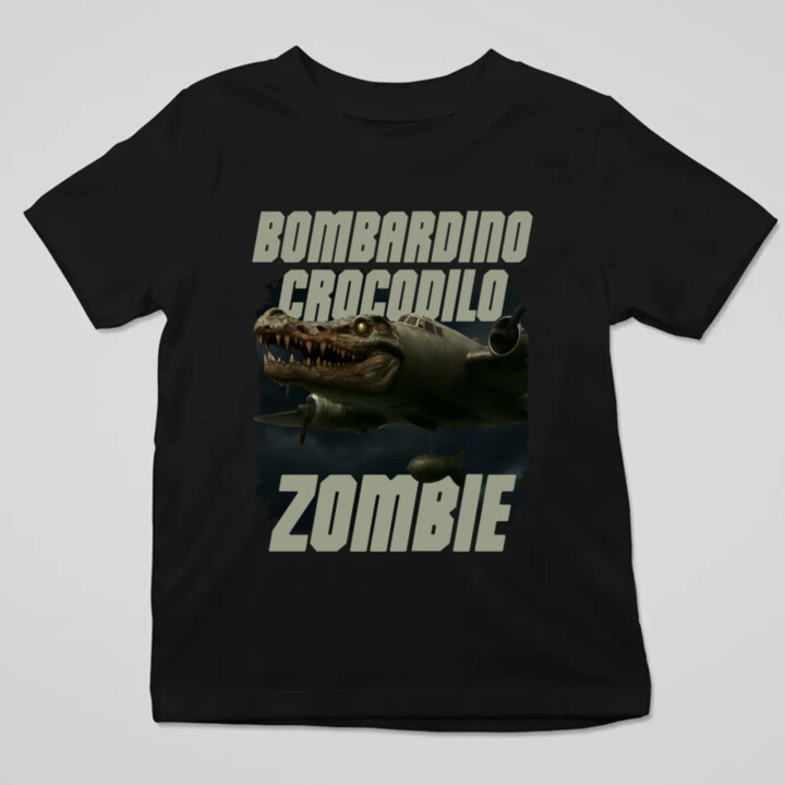 Bombardino Crocodilo zombie - krokodýl bombardér - Italian Brainrot - dětské tričko s potiskem