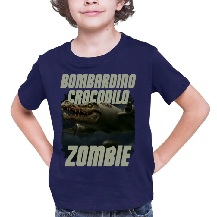 Bombardino Crocodilo zombie - krokodýl bombardér - Italian Brainrot - dětské tričko s potiskem