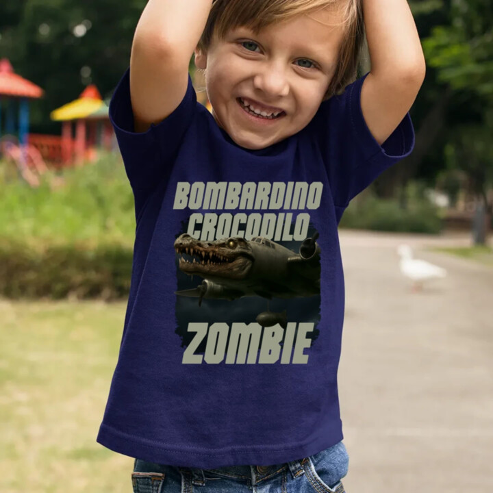 Bombardino Crocodilo zombie - krokodýl bombardér - Italian Brainrot - dětské tričko s potiskem