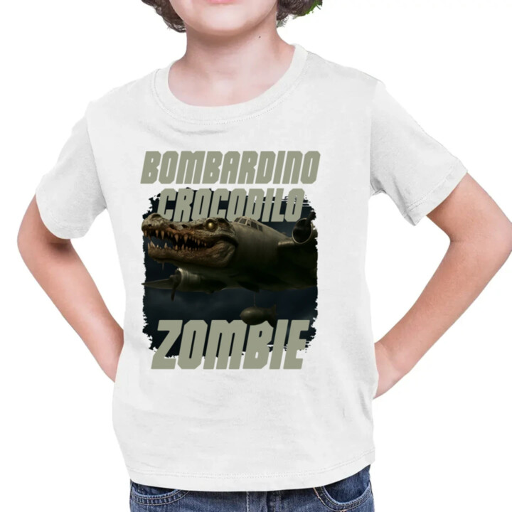 Bombardino Crocodilo zombie - krokodýl bombardér - Italian Brainrot - dětské tričko s potiskem