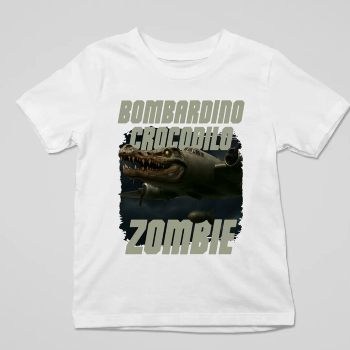 Bombardino Crocodilo zombie - krokodýl bombardér - Italian Brainrot - dětské tričko s potiskem