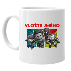 Superhrdinové - hrnek s potiskem pro fanoušky Marvelu - personalizovaný produkt