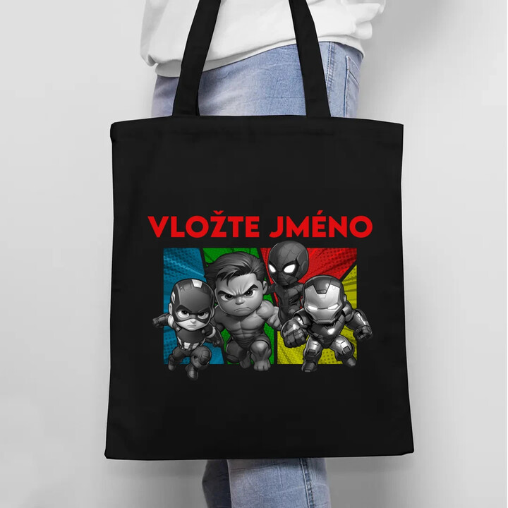 Superhrdinové - taška s potiskem pro fanoušky Marvelu - personalizovaný produkt