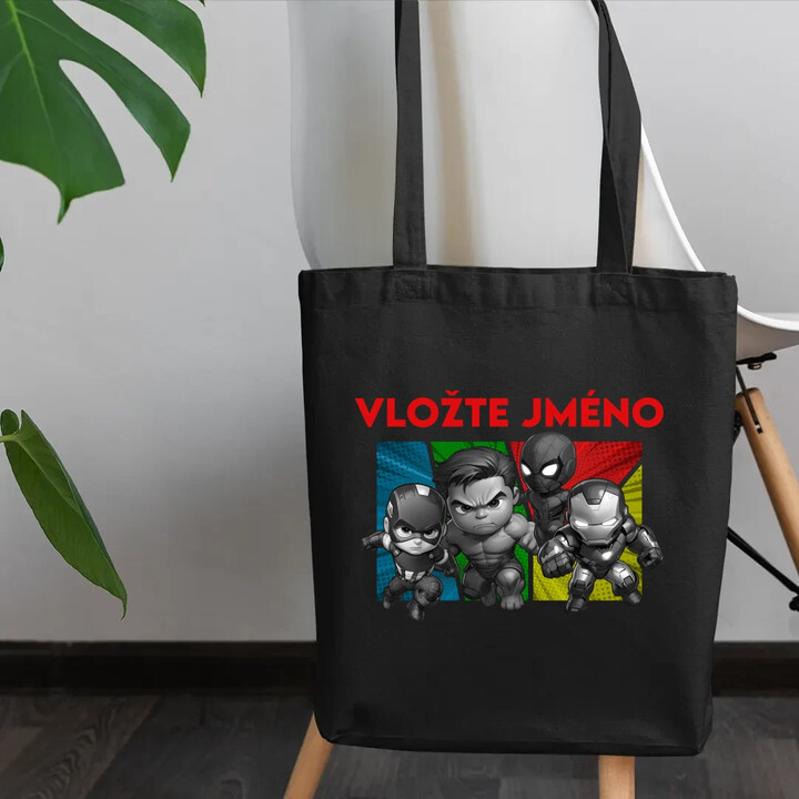 Superhrdinové - taška s potiskem pro fanoušky Marvelu - personalizovaný produkt