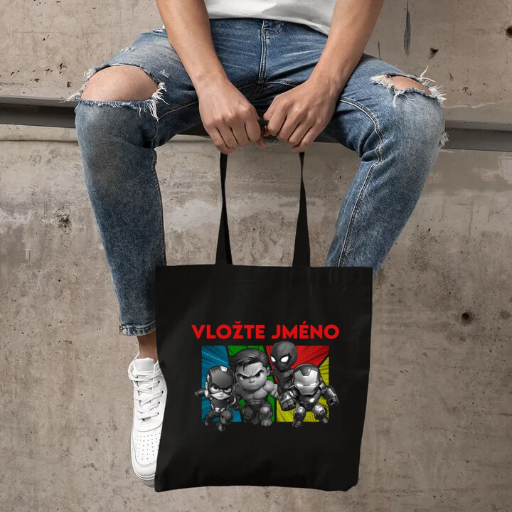 Superhrdinové - taška s potiskem pro fanoušky Marvelu - personalizovaný produkt