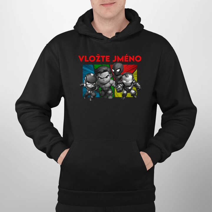 Superhrdinové - pánská mikina s potiskem pro fanoušky Marvelu - personalizovaný produkt