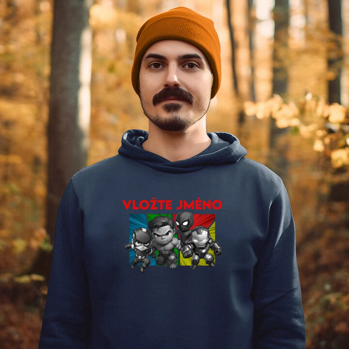 Superhrdinové - pánská mikina s potiskem pro fanoušky Marvelu - personalizovaný produkt