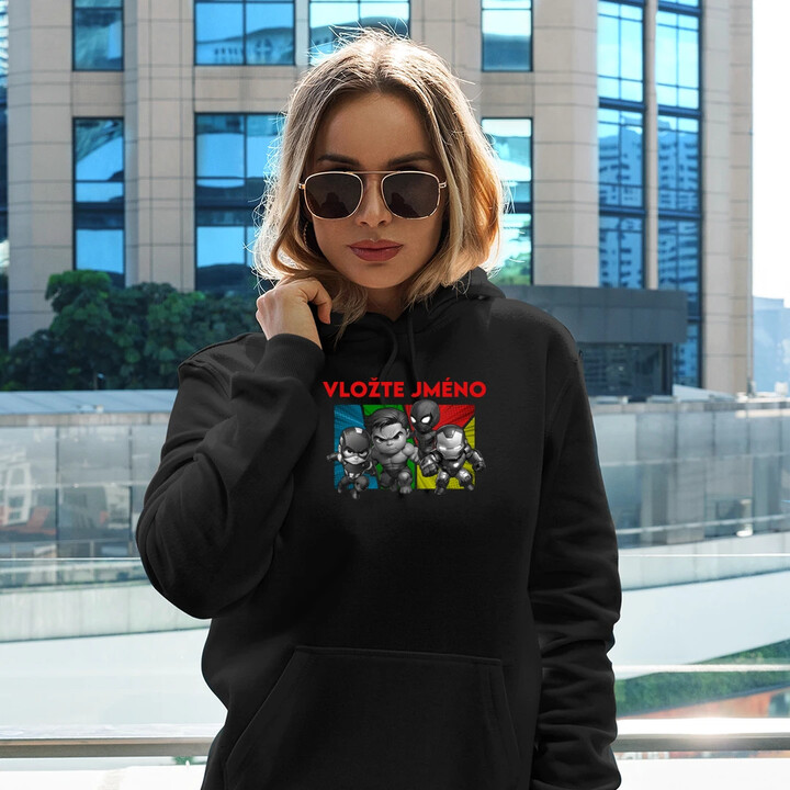 Superhrdinové - dámská mikina s potiskem pro fanoušky Marvelu - personalizovaný produkt