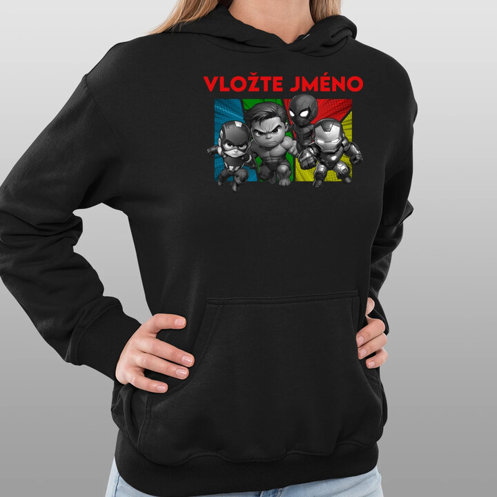Superhrdinové - dámská mikina s potiskem pro fanoušky Marvelu - personalizovaný produkt
