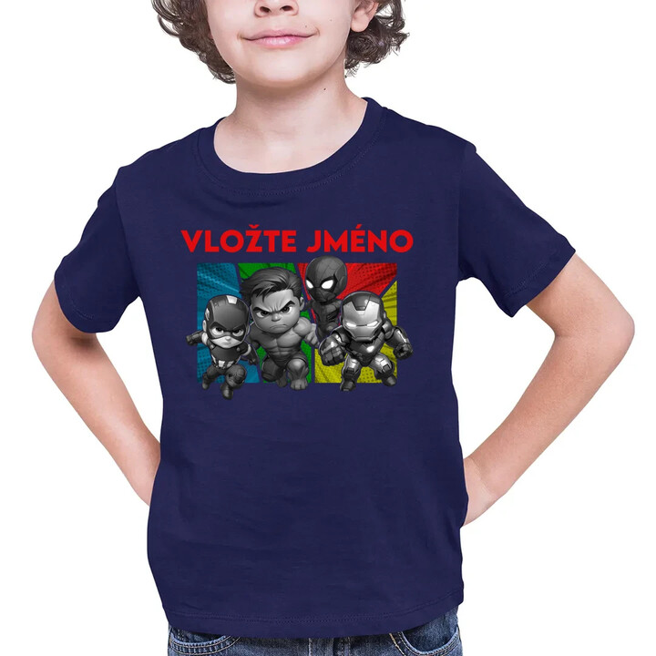 Superhrdinové - dětské tričko s potiskem pro fanoušky Marvelu - personalizovaný produkt