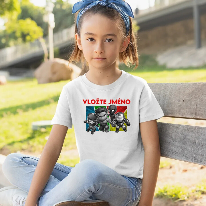 Superhrdinové - dětské tričko s potiskem pro fanoušky Marvelu - personalizovaný produkt