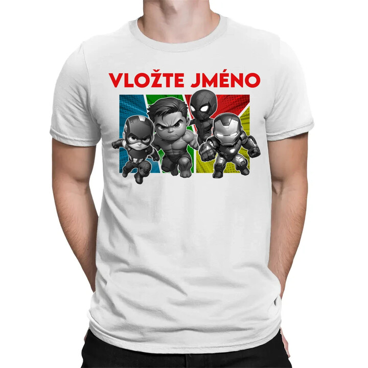 Superhrdinové - pánské tričko s potiskem pro fanoušky Marvelu - personalizovaný produkt