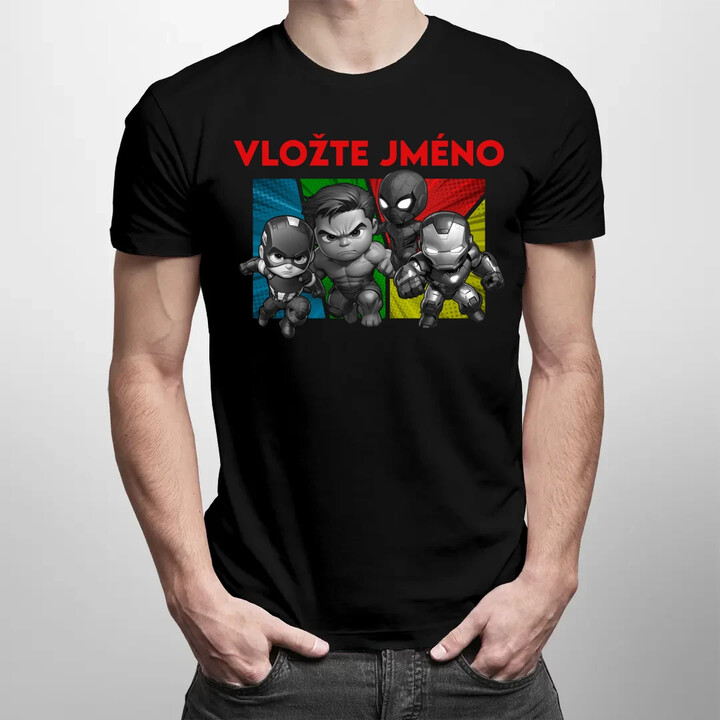 Superhrdinové - pánské tričko s potiskem pro fanoušky Marvelu - personalizovaný produkt