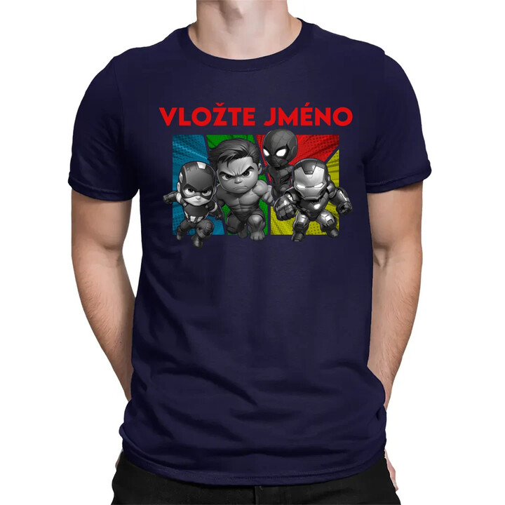Superhrdinové - pánské tričko s potiskem pro fanoušky Marvelu - personalizovaný produkt