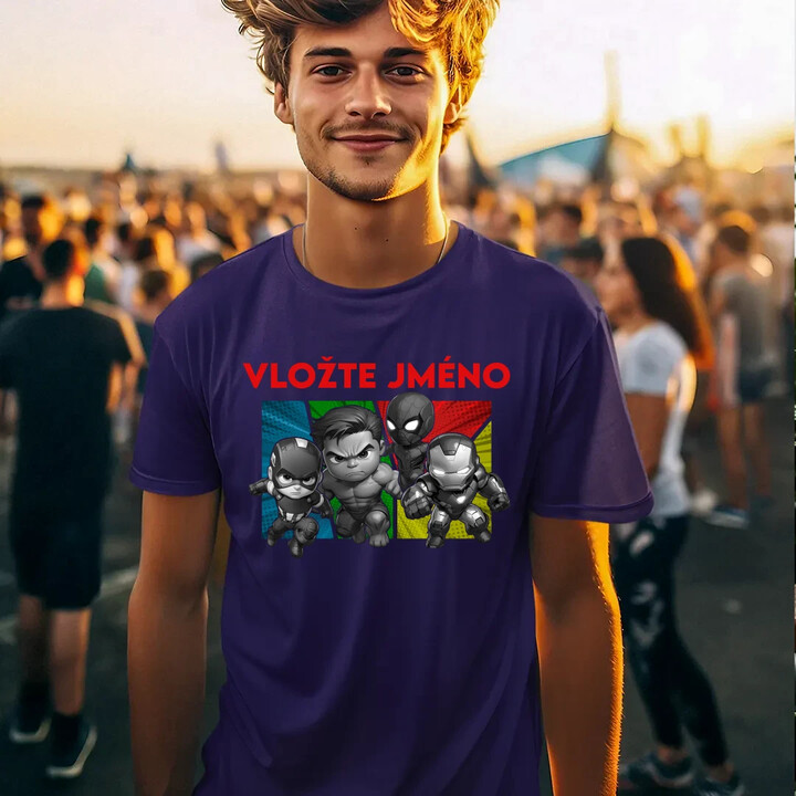 Superhrdinové - pánské tričko s potiskem pro fanoušky Marvelu - personalizovaný produkt