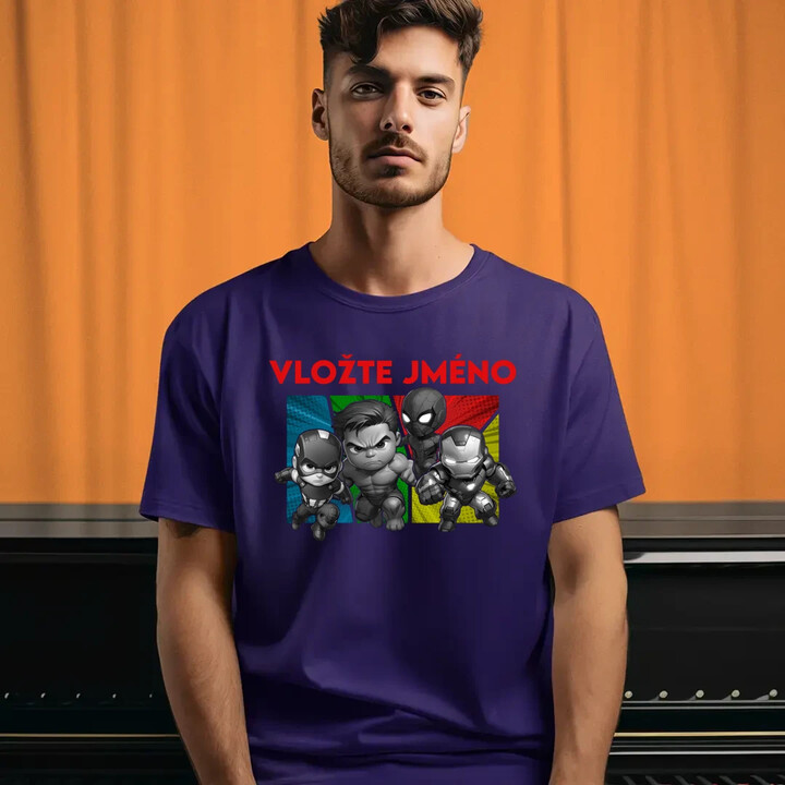Superhrdinové - pánské tričko s potiskem pro fanoušky Marvelu - personalizovaný produkt