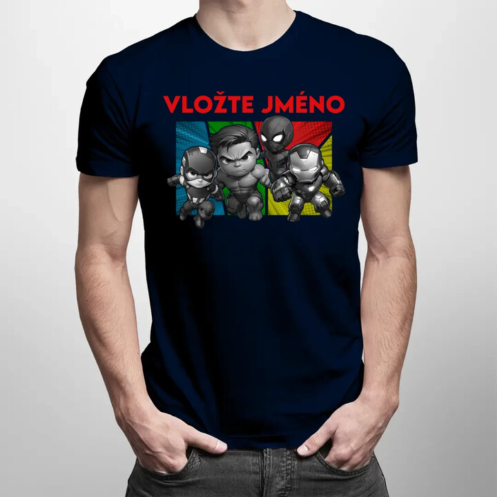 Superhrdinové - pánské tričko s potiskem pro fanoušky Marvelu - personalizovaný produkt