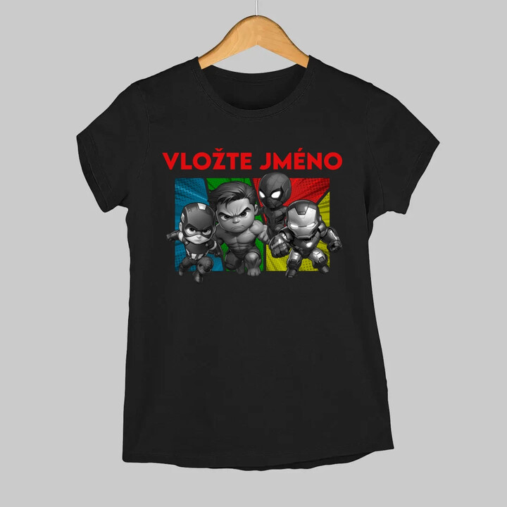 Superhrdinové  - dámské tričko s potiskem pro fanoušky Marvelu - personalizovaný produkt