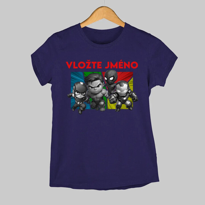 Superhrdinové  - dámské tričko s potiskem pro fanoušky Marvelu - personalizovaný produkt