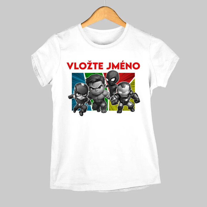 Superhrdinové  - dámské tričko s potiskem pro fanoušky Marvelu - personalizovaný produkt