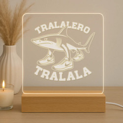 Tralalero Tralala - Italian Brainrot - žralok s botama - LED lampička s gravírováním
