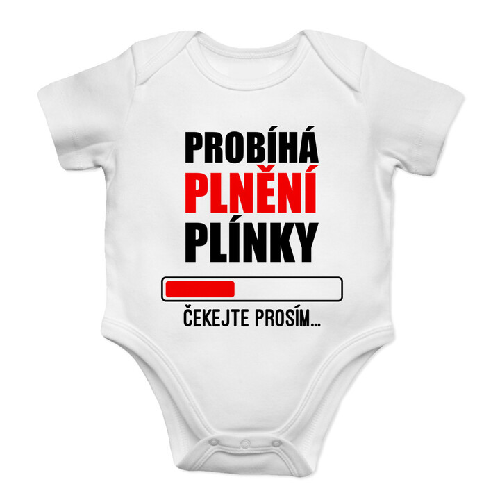 Probíhá plnění plínky, čekejte prosím - dětské body s potiskem