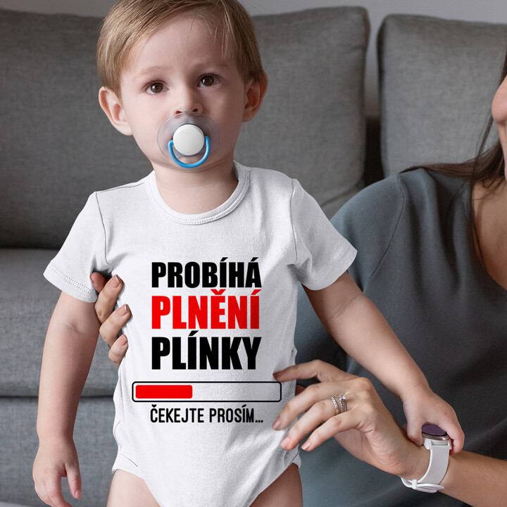 Probíhá plnění plínky, čekejte prosím - dětské body s potiskem
