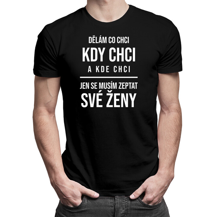 Dělám co chci, kdy chci a kde chci - pánská trička s potiskem