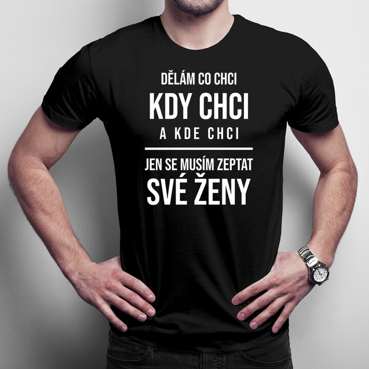 Dělám co chci, kdy chci a kde chci - pánská trička s potiskem