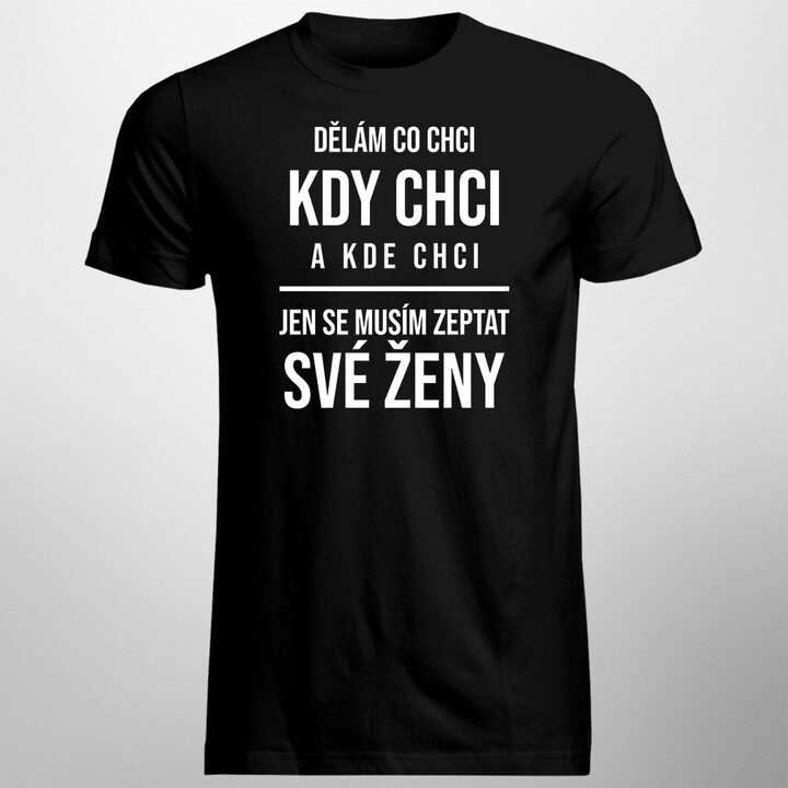 Dělám co chci, kdy chci a kde chci - pánská trička s potiskem