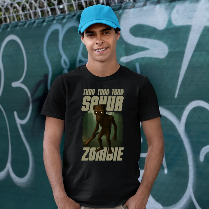 Tung Tung Tung Sahur zombie - baseballová pálka - Italian Brainrot  - pánské tričko s potiskem