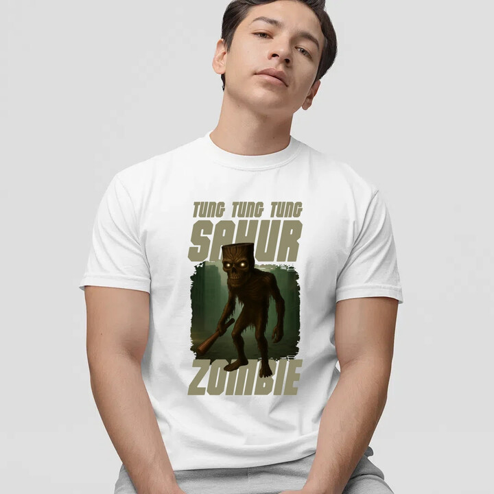 Tung Tung Tung Sahur zombie - baseballová pálka - Italian Brainrot  - pánské tričko s potiskem