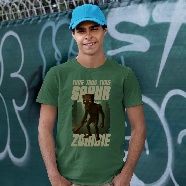 Tung Tung Tung Sahur zombie - baseballová pálka - Italian Brainrot  - pánské tričko s potiskem