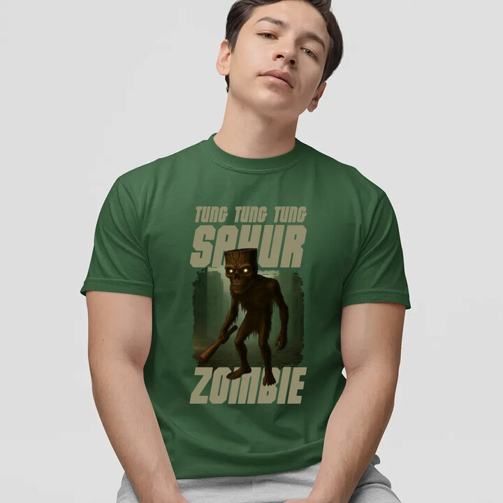 Tung Tung Tung Sahur zombie - baseballová pálka - Italian Brainrot  - pánské tričko s potiskem