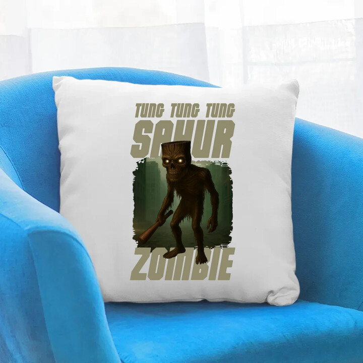 Tung Tung Tung Sahur zombie - baseballová pálka - Italian Brainrot  - polštář s potiskem