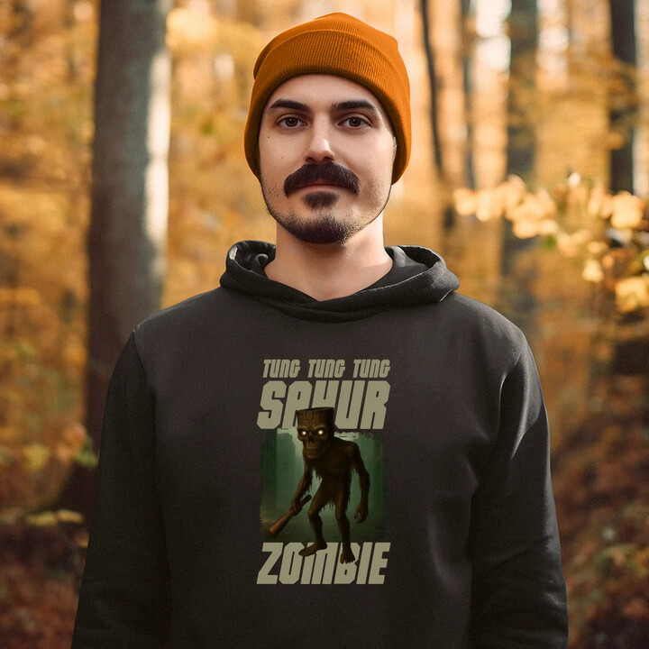 Tung Tung Tung Sahur zombie - baseballová pálka - Italian Brainrot  - pánská mikina s potiskem