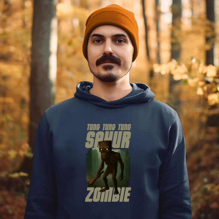 Tung Tung Tung Sahur zombie - baseballová pálka - Italian Brainrot  - pánská mikina s potiskem