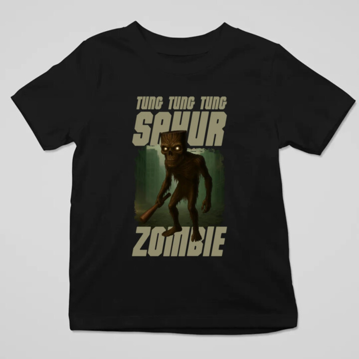 Tung Tung Tung Sahur zombie - baseballová pálka - Italian Brainrot  - dětské tričko s potiskem