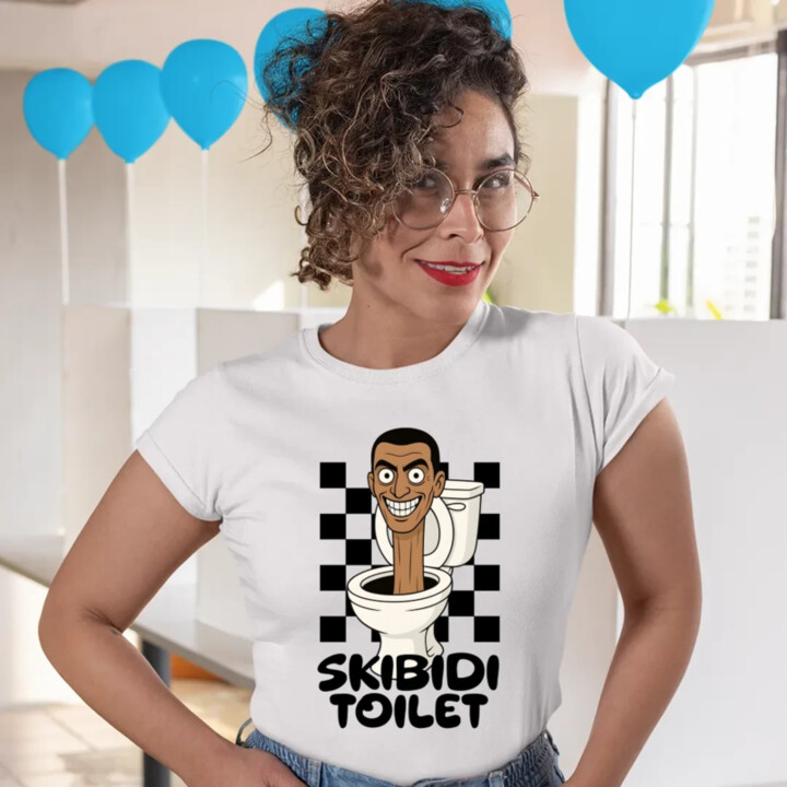 Skibidi toilet - Hlava v záchode  - dámské tričko s potiskem