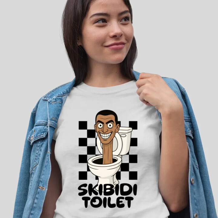 Skibidi toilet - Hlava v záchode  - dámské tričko s potiskem