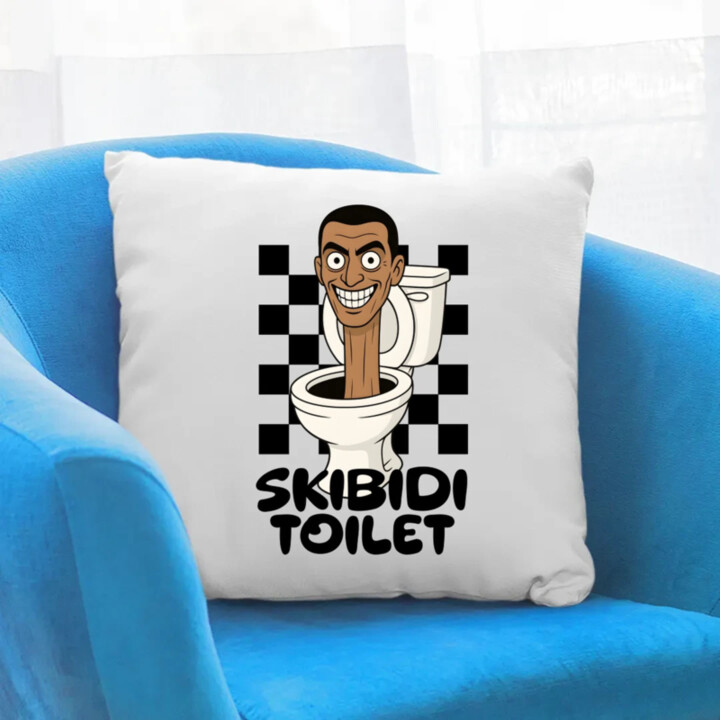 Skibidi toilet - Hlava v záchode - polštář s potiskem