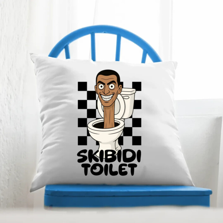 Skibidi toilet - Hlava v záchode - polštář s potiskem