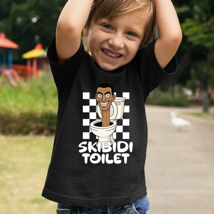Skibidi toilet - Hlava v záchode - dětské tričko s potiskem