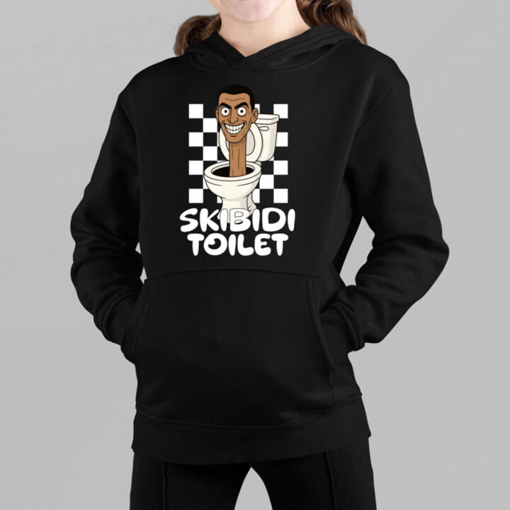 Skibidi toilet - Hlava v záchode - dětská mikina s kapucí