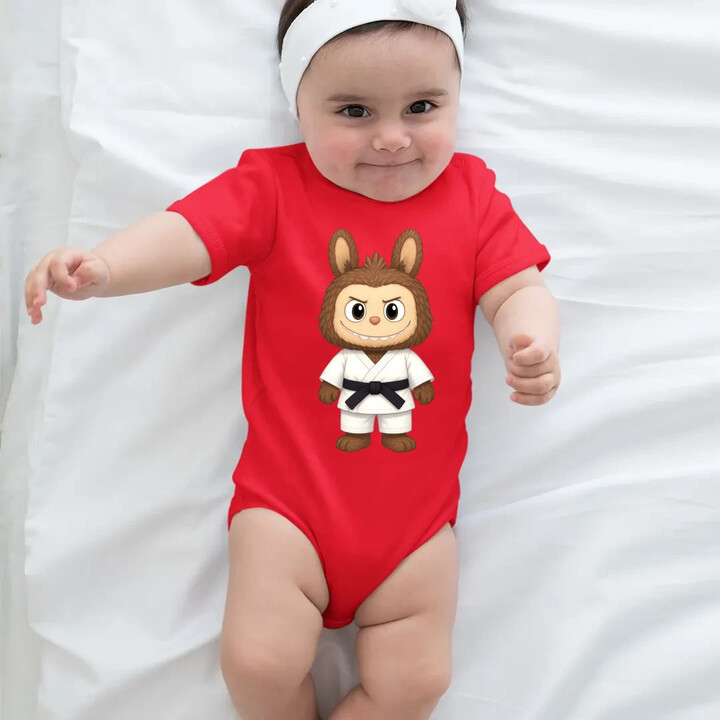 Panenka Bubu bojový umělec - dětské body s potiskem pro fanoušky Labubu